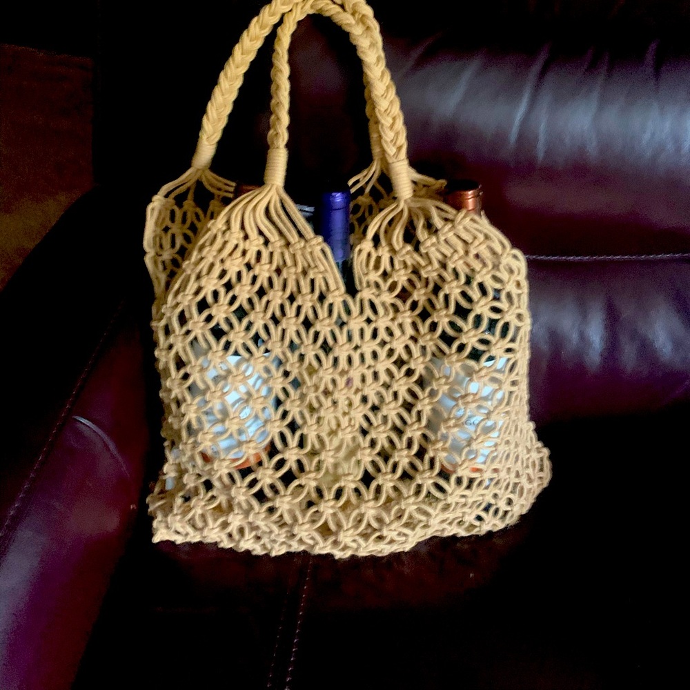 CultureFly Woven Tote Bag Tan